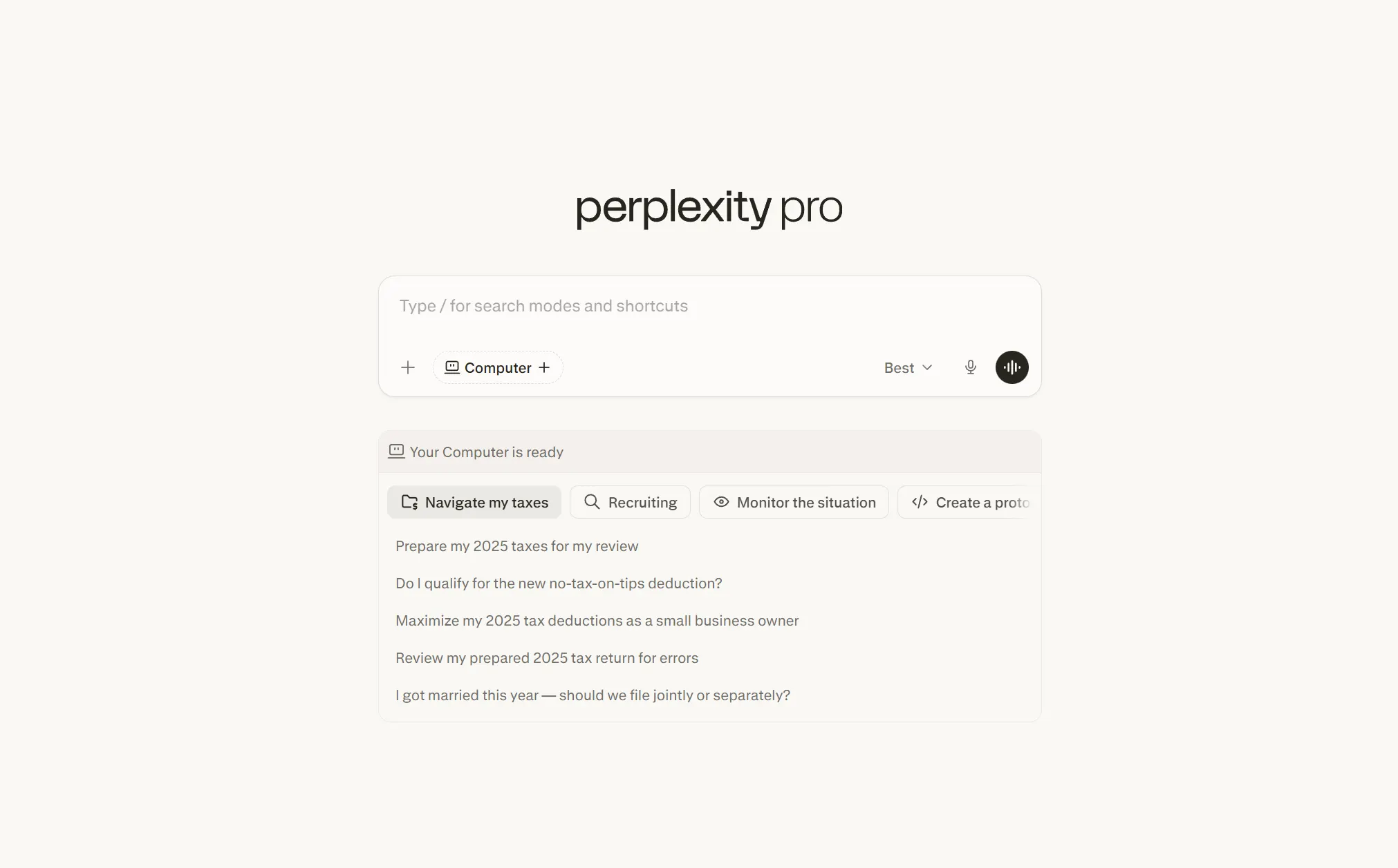 Perplexity 搜索截图