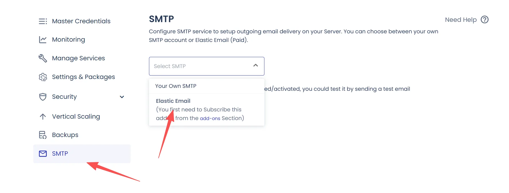 去 cloudways 后台绑定 elastic email
