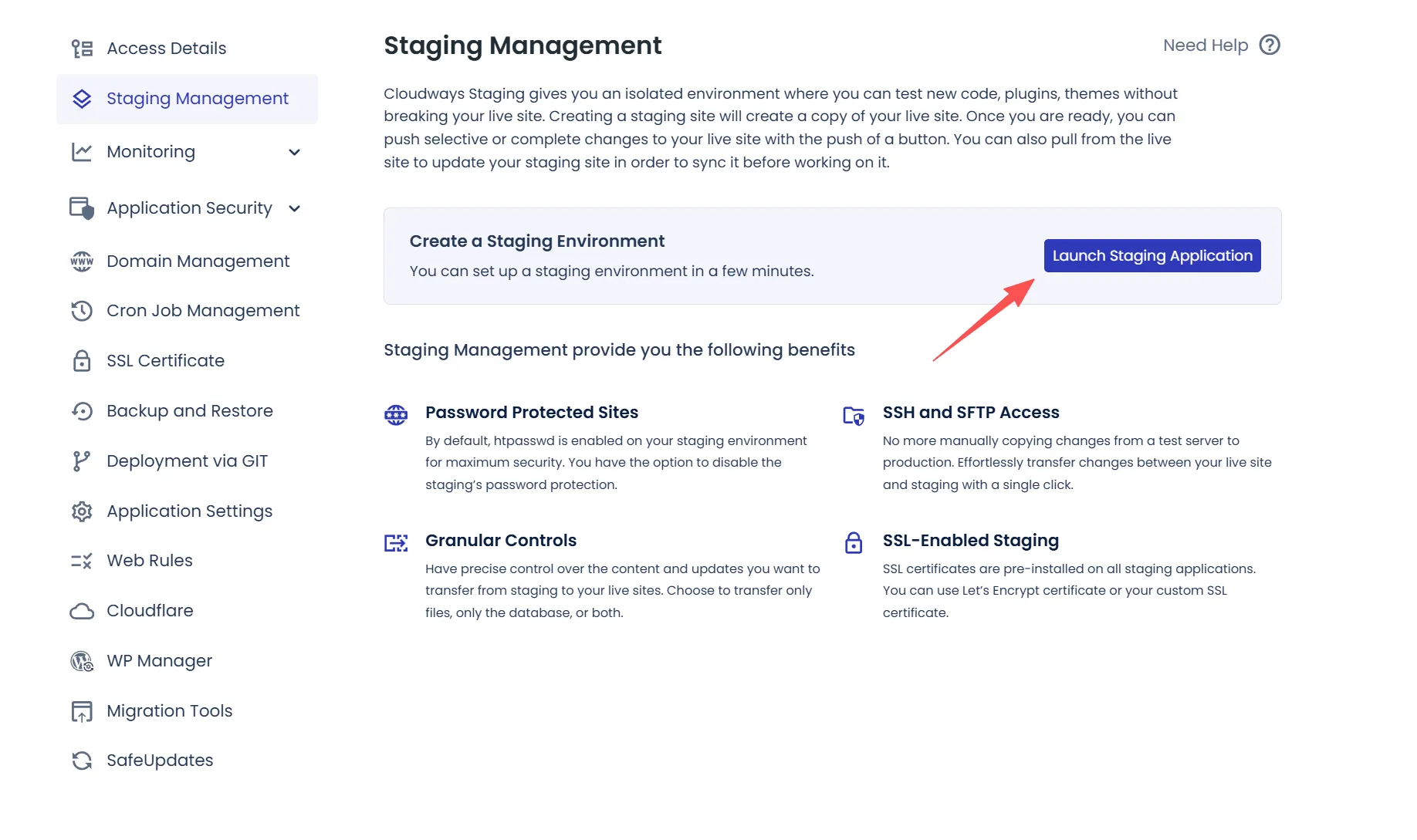 cloudways可以创建临时测试环境, 不会影响网站前台展示