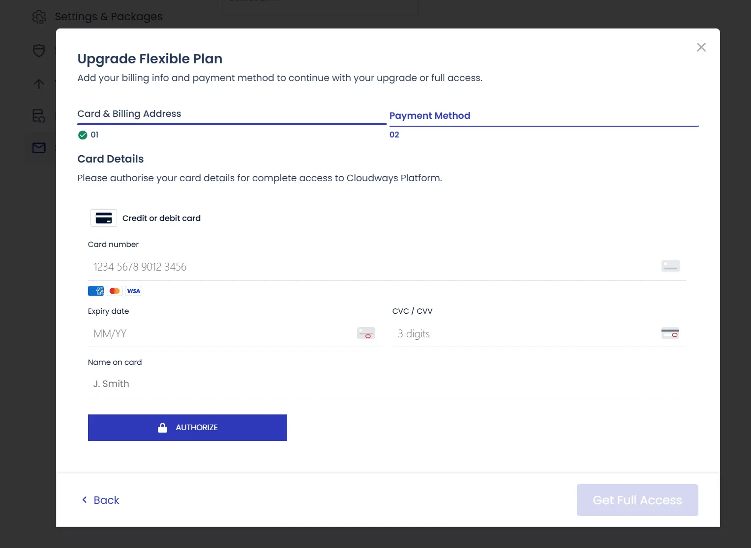 将cloudways免费账户升级为付费账户